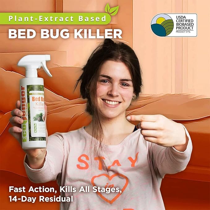 EcoVenger Bed Bug Killer with Remote Sprayer 1 Gal - Kills 100% All Stages on Contact- Kills Resistant Bugs- Kills Eggs- 14 Day Residual Protection- Non-Toxic- Child & Pet Friendly