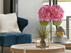ZYTUYO 20" Real Touch Magenta Hydrangeas 4PCS Artificial Hydrangeas Latex Faux Flowers with Long Stem for Spring Living Room Home Table Centerpiece Kitchen Wedding Party Xmas Floral Decoration