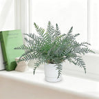 GnFlus Set of 2 Fake Plant Boston Fern Potted Artificial Plants Small Artificial Desk Plant with Potted Pots for Shelf Desk Home Bathroom Farmhouse Room Office Kitchen Farmhouse Coffee Table Decor