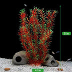 2 pcs Aquarium Decor Plastic Plants Extra Large 21 Inches Artificial Fish Tank Plants Tall Fish Tank Decorations Artificial Green Water Plants (Wine)