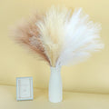 SeptCat 60 Pcs Pampas Grass Decor 21.7" Fluffy Faux Short White Brown Yellow Pampas Grass Artificial Small Pompas Grass Flower Vase Filler for Home Wedding Decoration