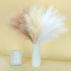 SeptCat 60 Pcs Pampas Grass Decor 21.7" Fluffy Faux Short White Brown Yellow Pampas Grass Artificial Small Pompas Grass Flower Vase Filler for Home Wedding Decoration