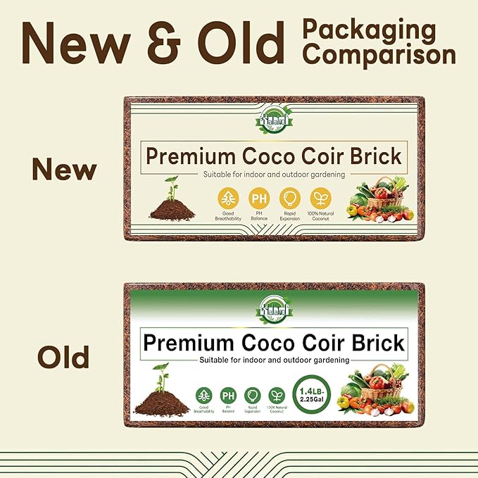 Halatool 10-Pack Coco Coir Bricks, Organic Coconut Coir Soil for Plants, Gradening, Seed Starter, Potting Mix, Reptile Substrate, 72 Quart Expanding Soil