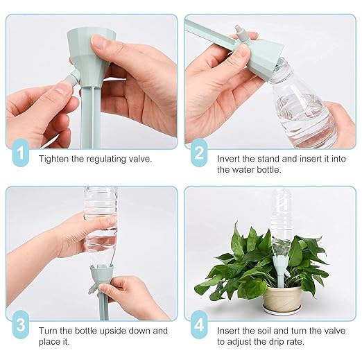 New Upgraded Plant Self Watering Spikes,Adjustable Plant Watering Devices with Slow Release Control Switch Water Dripper,Watering Planter Insert,Automatic Plant Waterer for Vacations (3)