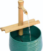 Bamboo Accents 12" Adjustable Bamboo Fountain Kit with Pump – Classic Zen Water Feature for Bowls, Basins, Water Gardens & Patio Decor, Indoor/Outdoor (Container Not Included)
