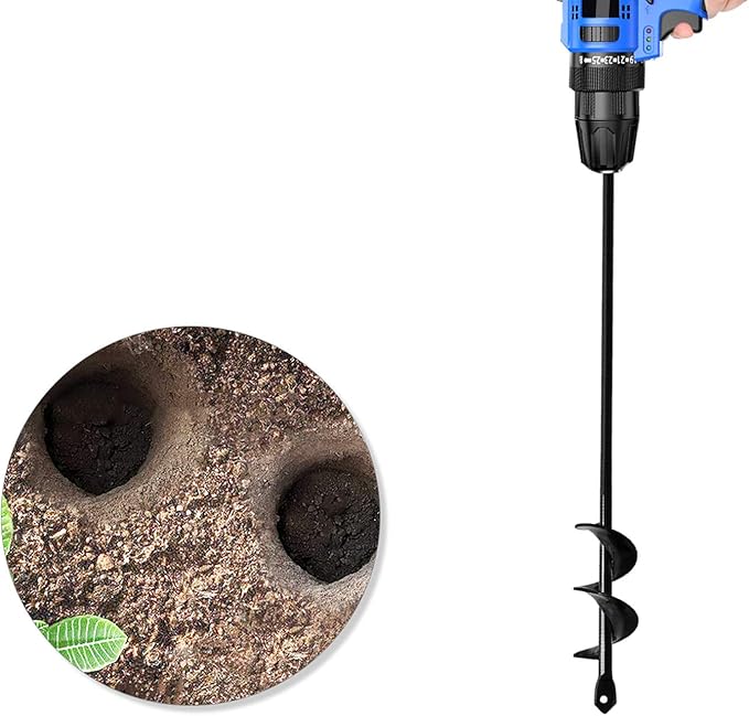 Garden Tools Blub Planter for Planting Auger Drill Bit 1.57x17.7 Inches