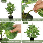 Artificial Plants Indoor with Pot 16.9" Faux Potted Perilla Plants Indoor Decorative Silk Greenery in Black Pot for Farmhouse Home Bathroom Living Room Office Table Shelf Decor