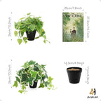 AceList 2 Pack Fake Plants Decor, Artificial Plants for Home Decor Indoor, Fake Ivy Potted Plants for Shelf Decor Realistic Faux Plants Indoor with Pot for Home Living Room Bedroom Office Decoration