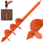 Insaga 4'' x 24'' Auger Drill Bit for Planting, Extra Long Heavy Duty Earth Auger for Post Hole Digger, 0.98'' Hollow Shank, Bright Orange Coating, Fit 3/8'' Hex Drive for Fence Post Tree Bulb Garden