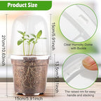 RooTrimmer 6 Inch Clear Nursery Pots with Humidity Dome, 30 Pack Reusable Seed Starter Pot with Drainage Holes, Transparent Plastic Plant Seedling Pots for Propagation Indoor Plants Outdoor Gardening