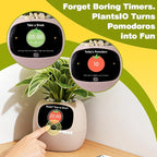 Smart Planter with App Control, Self-Watering AI Plant Pot with LCD Display, Interactive Desk Plant Companion for 100+ Plants, Smart Indoor Planter with Pomodoro Timer,80ml Reservoir,Calendar-Pink