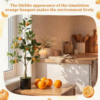 Suncalla 2 Pack Artificial Orange Potted Plants 31.5 Inches Fake Orange Tree Simulation Realistic Fruit Plant with Pot Faux Tree Indoor Decoration for Home Office Living Room Table Desk