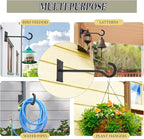 QIEGL 10inch Heavy Duty Plant Hangers Outdoor or Indoor Bird Feeder Hanger Shepherd Hooks 2pcs Black Metal Wall Hook for Hanging Plant Bracket, Lantern, Flower Basket, Wind Chimes