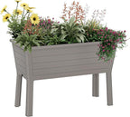Durable Resin Raised Garden Bed with Drainage Holes & Reinforced Corners - Lightweight Flower Boxes Outdoor for Vegetables, Herbs, and Patio Garden Enclosure System (Grey, 44.33 * 29.92 * 19.69)