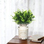 CATTREE Artificial Eucalyptus Shrubs Fake Plant, Faux Branches Stems Decoration Arrangements Greenery Leaf Bud for Home Farmhouse Wedding Bouquets Table Centerpieces Vases Flower Floral Décor 4 Pack