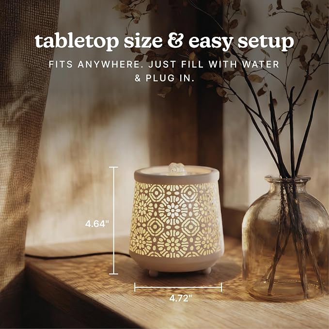 Homedics Indoor Relaxation Fountain with Light & Natural Sound, Tabletop Water Fountain for Home or Office, Small Indoor Water Fountain with Quiet Pump, Soothing Zen Desktop Decor (Pink)