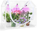 Indoor Mini Greenhouse with Grow Light, Tabletop Small Greenhouse for Beginners, All-in-One Tiny Plant Nursery Kit with Adjustable LED Light & Timer, Smart Grow Tent for Herbs, Gardening Gift