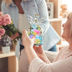 FIACO Gifts for Women Birthday Preserved Rose Forever Flower in Glass Angel Figurines Fresh Flowers for Delivery Prime for Mom Real Orange Roses for Grandma Sister Wife Her from Daughter