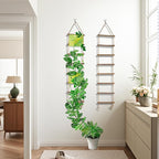 2 PCS Wooden Ladder Plant Trellis for Indoor & Outdoor Climbing Plants, Natural Wood Plant Climbing Support Ladder for Vines, Pothos, Ivy, Monstera (30 x 5.9 Inch)