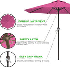 AreShark 12 FT Patio Umbrella for Outdoor, Outdoor Table Umbrella, Outdoor Patio Umbrellas with 8 Sturdy Ribs, Patio Umbrellas for Market, Garden, Deck, Backyard, Pool (Rose Pink)