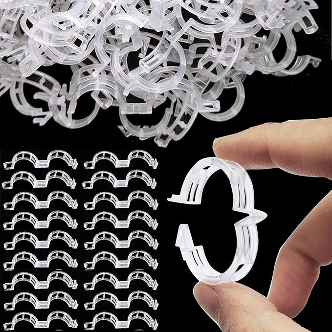 250PK Secured Plastic Plant Clip, Plant Support Clips, Garden Clips for Climbing Plants, Plastic Trellis Clips Plant Support Clips Tomato Grape Vine Vegetables Plant Fixing Clips