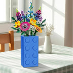 Vase for Lego 10347 10280 10328 Flowers, for Lego Flower Bouquet Building Set,Display Stand for LegoRoses Cherry Blossom Sunflower Tulips Daffodils Lotus-Gift for Lego Flowers Lover(vase only)-Blue