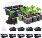 MIXC 10 Packs Seed Starter Tray Seed Starter Kit with Humidity Dome (60 Cells Total Tray) Seed Starting Trays Plant Starter Kit and Base Mini Greenhouse Germination Kit