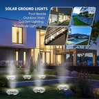 OULONGER Solar Lights Outdoor Waterproof, 12 Pack Solar Ground Lights with Large Capacity Battery, High Efficiency Solar Powered Lights for Outdoor Garden, Patio, Pathway and Yard (Warm Light)