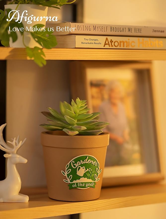 Gardening Gifts for Women: Gardener of the Year Planter - Funny Garden Gifts for Plant Lovers Gardeners Mom Grandma - Cool Plant Pot Present for Birthday Mother's Day Christmas