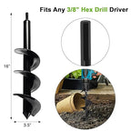Auger Drill Bit for Planting 3.5 x 16 Inch, Garden Spiral Bit Bulb Planter Tool Drill Auger for Planting Bulb, Bedding Plant, Post or Umbrella Hole Digger for 3/8" Hex Drive