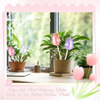 8 Pcs Self Watering Globes Tulips Bulbs Automatic Plant Watering Devices Plastic Plant Self Waterer Insert Spikes for Indoor Outdoor Garden Decoration