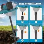 Cordless Post Hole Digger for Makita 18V Battery (NOT Included), Electric Earth Auger Posthole Digger, Power Drill Auger for Fence, Farmland, Garden, Plant