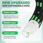 Garden Hose 75 ft Water Hose Flexible Non-Expandable Outdoor Heavy Duty Lightweight Leakproof Kink-free flex Watering Hose Pipe with Nozzle for 3/4 inch Fitting Yard Lawn Outside Car Wash