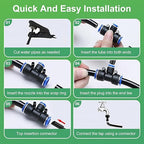 360° Adjustable Drip Irrigation System-50FT Garden Watering System with 16 Brass Nozzles,Irrigation System for Garden/Yard/Lawn,Greenhouse Accessories, 5/16" Tubing Garden Irrigation System