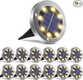 OULONGER Solar Lights Outdoor Waterproof, 12 Pack Solar Ground Lights with Large Capacity Battery, High Efficiency Solar Powered Lights for Outdoor Garden, Patio, Pathway and Yard (Warm Light)