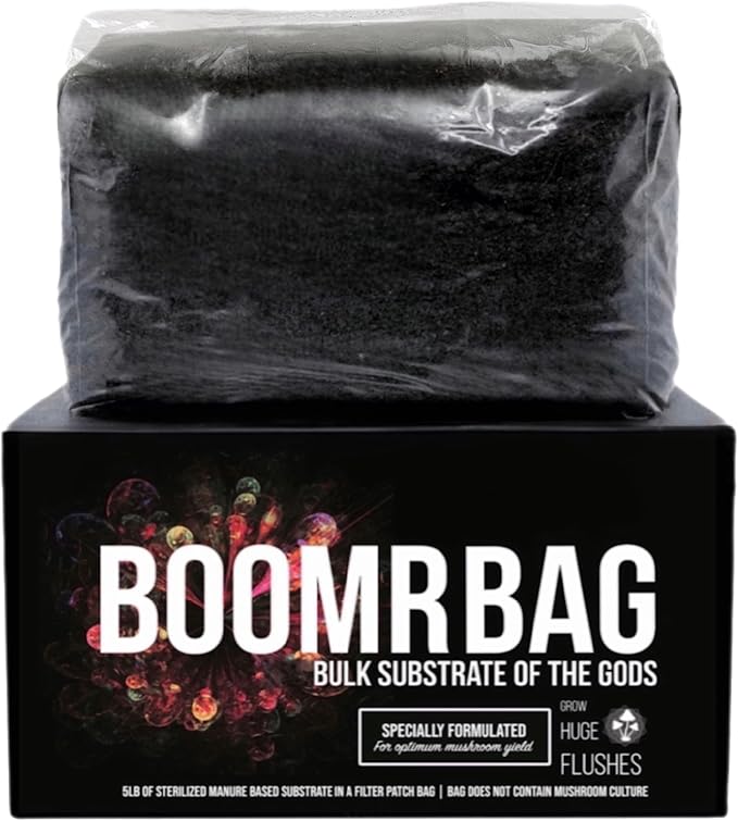 North Spore + Max Yield Bins 'Boomr Bag' Monotub Kit | Complete Dung-Loving Mushroom Grow Kit | Includes Monotub, Sterile Substrates, Coco Coir & Filters - Just Add Spores