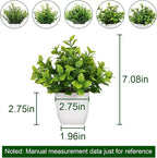 Yoratee 6 Pot Small Fake Plant Flowerpot Artificial Plastic Eucalyptus Plant Wheat Grass Shrub Plant Indoor Desk Coffee Table Bathroom Bedroom Home Decoration (6)