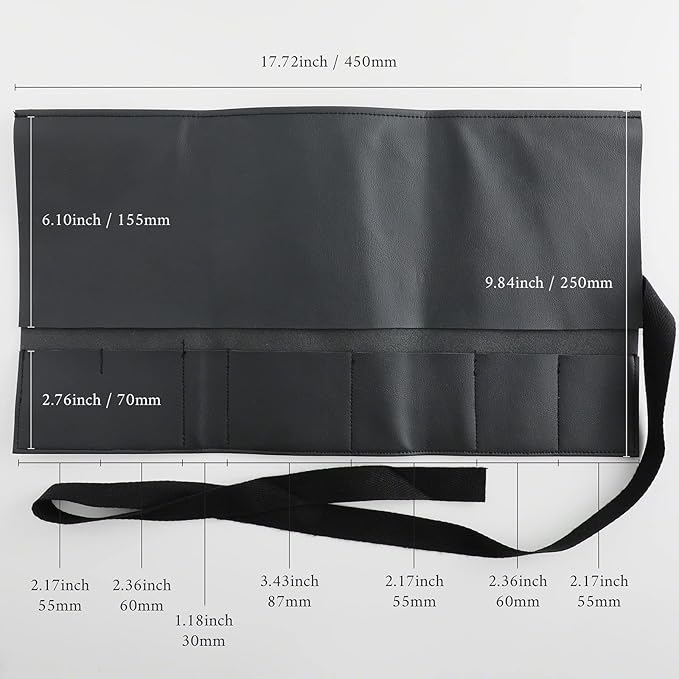 Wazakura Made in Japan 6PCS Bonsai Professional Tool Kit with Roll Bag: Japanese Yasugi Steel Satsuki Bonsai Scissors, Concave Branch Cutter, Knob Cutter, Jin Plier, Wire Cutter, Root Cutter