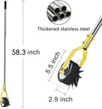 BARAYSTUS Wheel Rotary Edger Lawn Tool, Grass Edge Trimmer, Sidewalk Manual Lawn Edger, Strong 3 Sections Stainless Steel Handle with Cushion Grip, 58.3-Inch