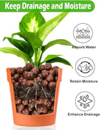 TOYPOPOR Leca Clay Pebbles for Plants, (3 Quarts) Leca Balls, Lightweight Clay Ball, Potting Mix, Grow Media Used for Drainage, Decoration, Aquaponics, Hydroponics and Other Gardening Essentials