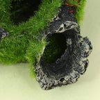 Gigicloud Resin Moss Tree House Fish Shrimp Hiding House Aquarium Fish Tank Decoration Accessories Artificial Resin Log Tree Branch with Moss Fish Tank Decoration
