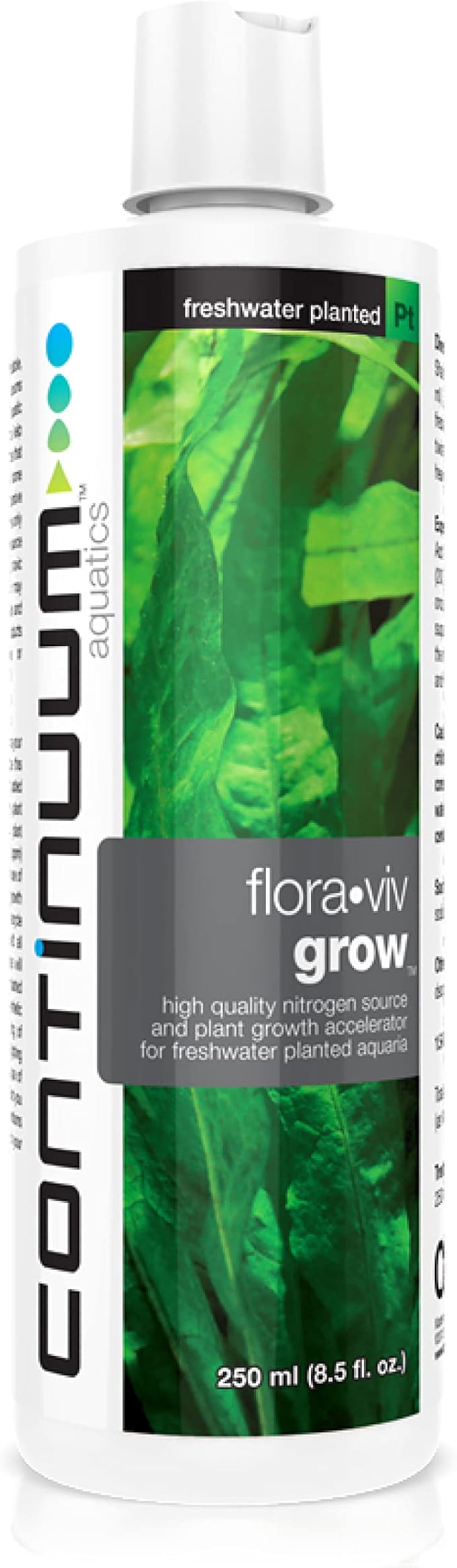 Continuum Aquatics Flora Viv Grow – Nitrogen Source and Plant Growth Accelerator for Freshwater Planted Aquariums, 250-ml