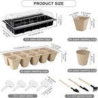 Aodaer 193 Pack Seed Starter Kit Including Seed Starter Tray Peat Pots for Seedlings with Plant Labels, Tool, Plastic Growing Trays Germination Tray Paper Seedling Cups for Indoor Outdoor Garden