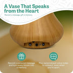 Animated Vase with Bluetooth Speaker - 8.5” Tall |Interactive Smart Flower Vase | Responds to Voice, Touch & Motion | Records Custom Messages | 2 inch Opening, Sequoia