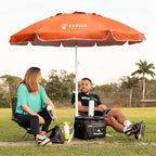 AMMSUN Shade Umbrella, Premium Portable Umbrella with Stand, 6.5ft Lightweight Free Standing Canopy for Sporting Games, Adjustable Instant Sun Protection and Easy to Carry, Orange