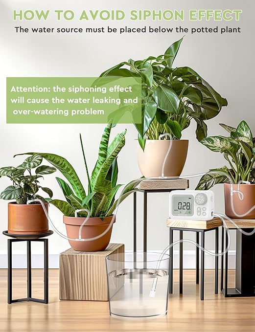 Automatic Watering System, 15 Potted Indoor Houseplants Support Plant Waterer, Vacation Plant Watering Devices, with Digital Programmable Water Timer