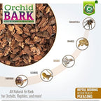 Organic Orchid Potting Bark - Made in USA Premium Garden Soil Amendment for Root Development of Phalaenopsis, Cattleyas, Indoor/Outdoor Plants & Reptile Terrarium Bedding! Chunky Fir Bark. OMRI Listed