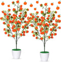 Suncalla 2 Pack Artificial Orange Potted Plants 21.65 Inches Fake Orange Tree Simulation Realistic Fruit Plant with Pot Faux Tree Indoor Decoration for Home Office Living Room Table Desk