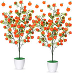 Suncalla 2 Pack Artificial Orange Potted Plants 21.65 Inches Fake Orange Tree Simulation Realistic Fruit Plant with Pot Faux Tree Indoor Decoration for Home Office Living Room Table Desk