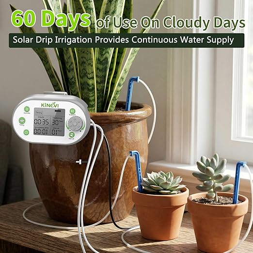 Automatic Plant Waterer, Plant Watering Device for 15 Pots, Indoor Plant Watering System, Auto Drip Irrigation Kit Programmable Water Timer with Smart Humidity Detection